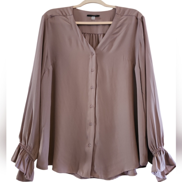 T Tahari Long Sleeve Button Down Blouse XL - Picture 1 of 3